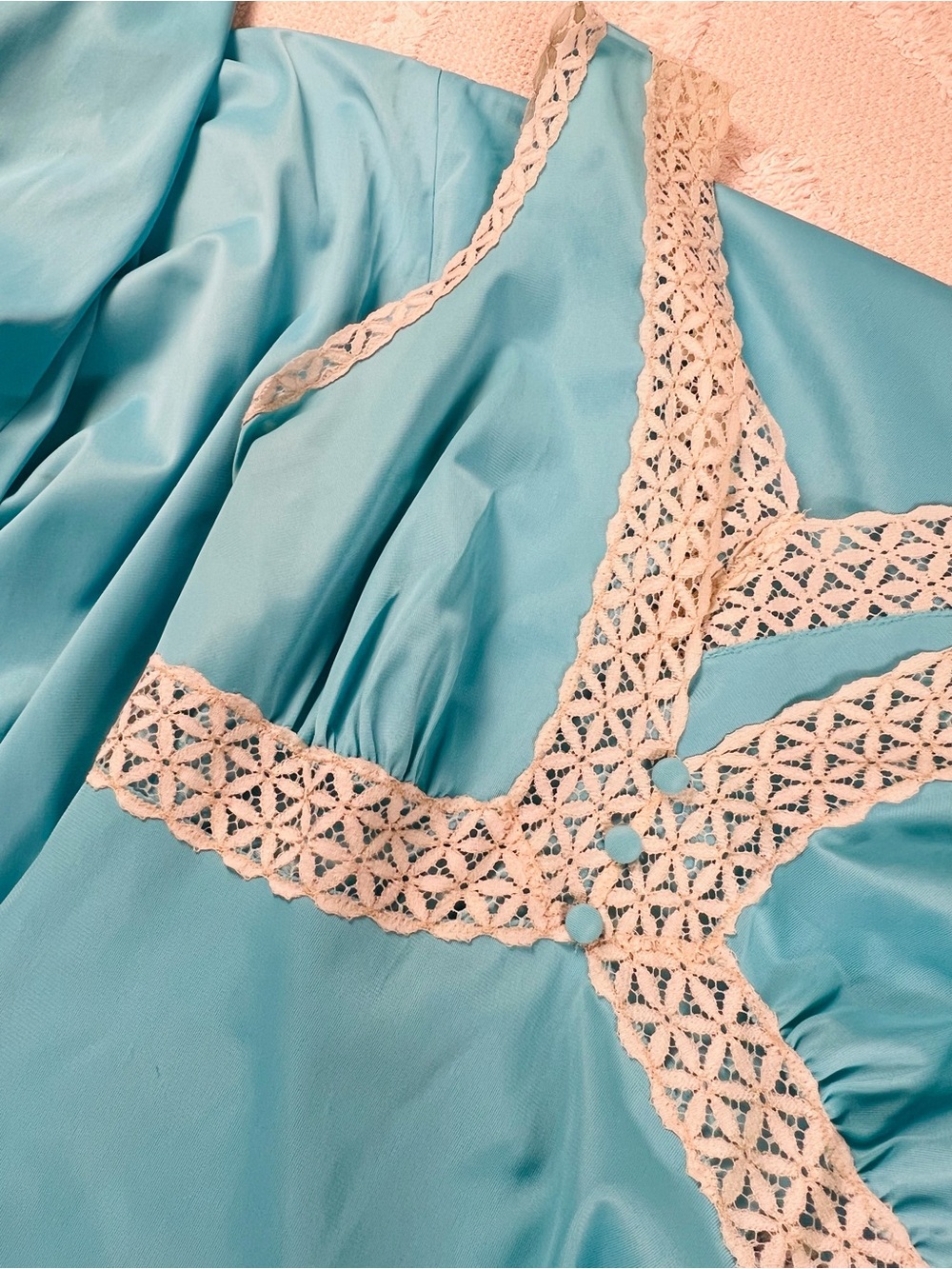 Vintage Vanity Fair Turquoise Maxi Nightgown/Slip Dress w/ matching Robe size L